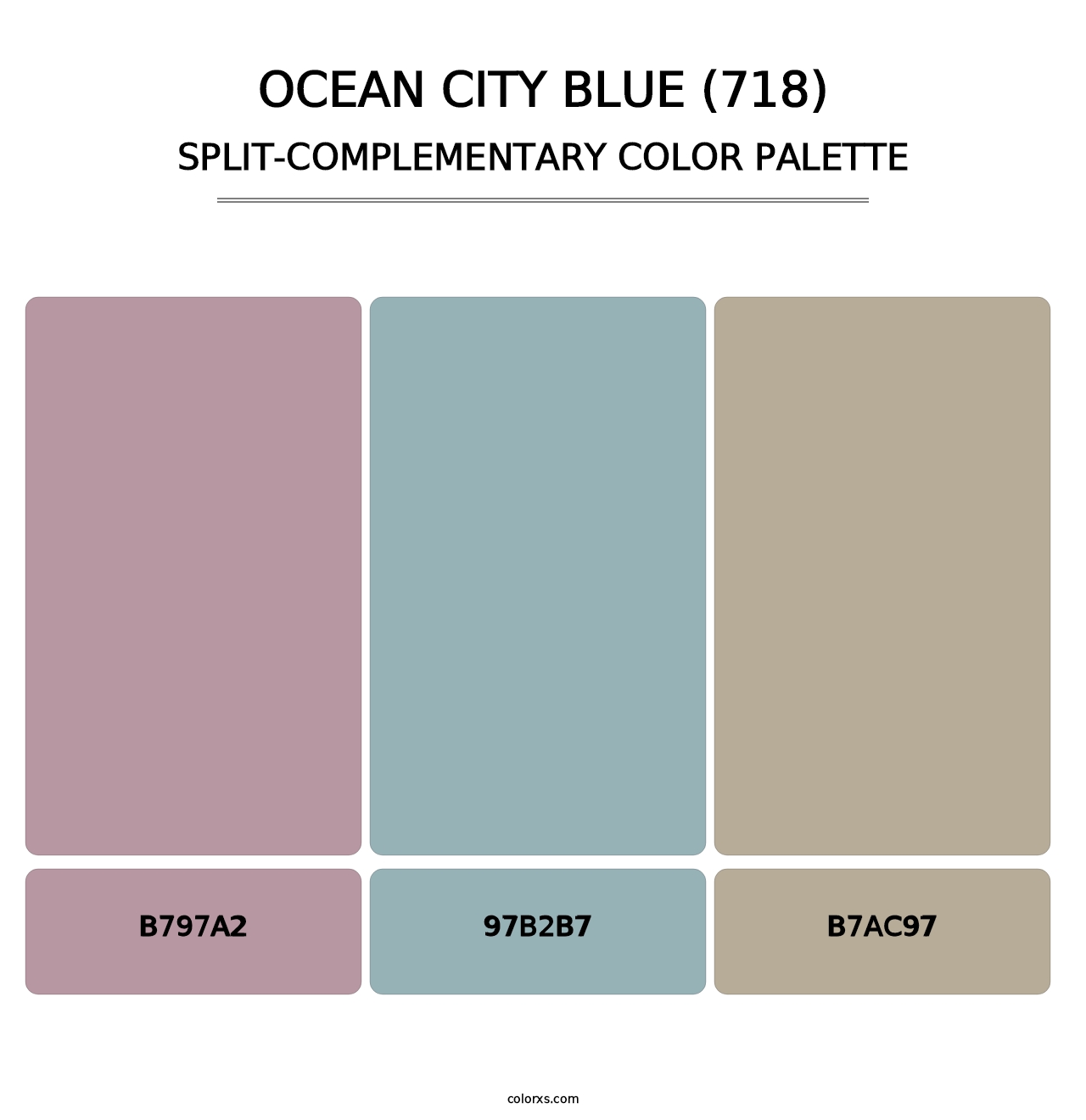 Ocean City Blue (718) - Split-Complementary Color Palette