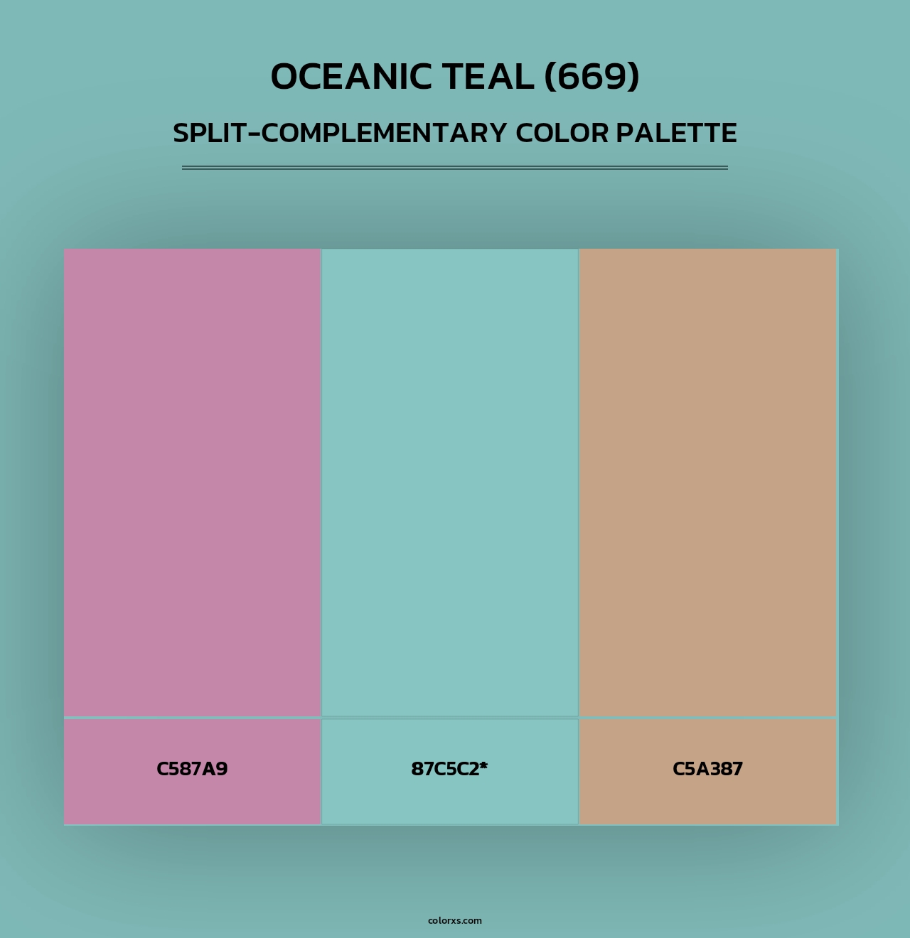 Oceanic Teal (669) - Split-Complementary Color Palette