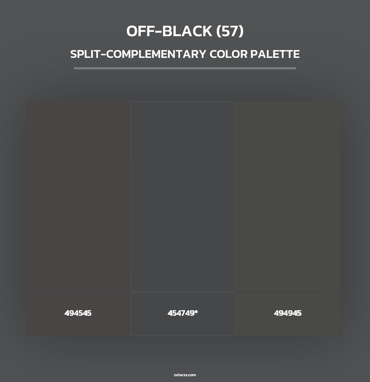 Off-Black (57) - Split-Complementary Color Palette