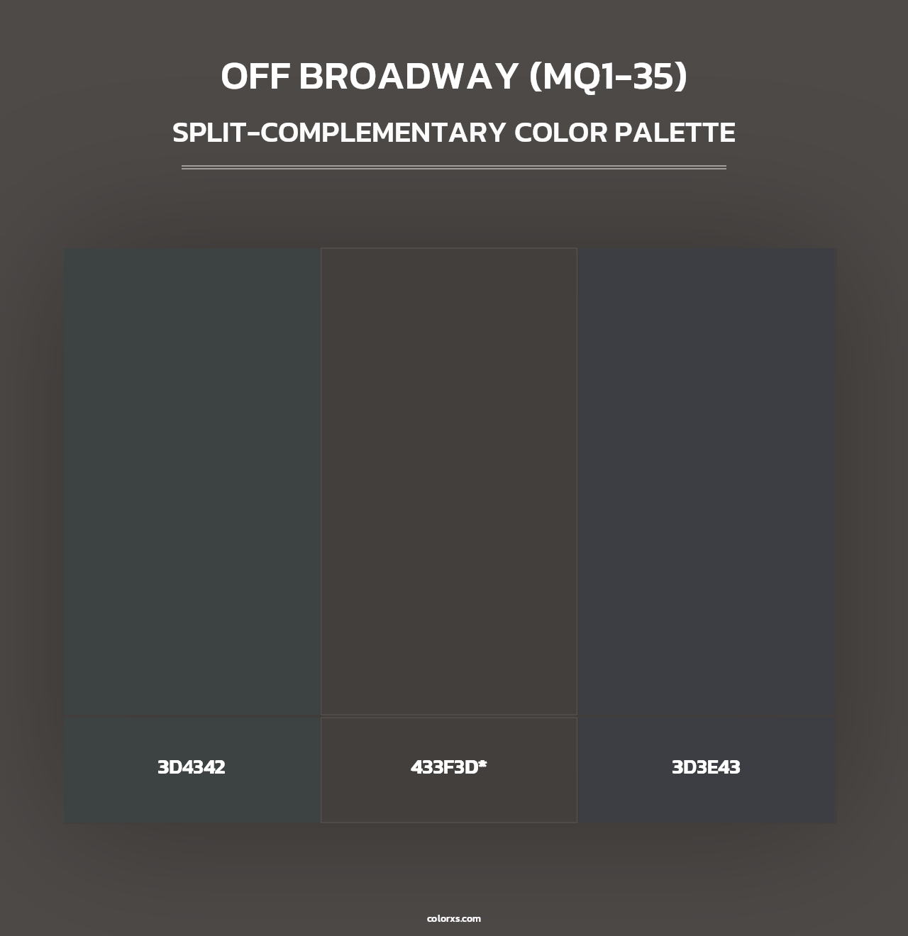 Off Broadway (MQ1-35) - Split-Complementary Color Palette