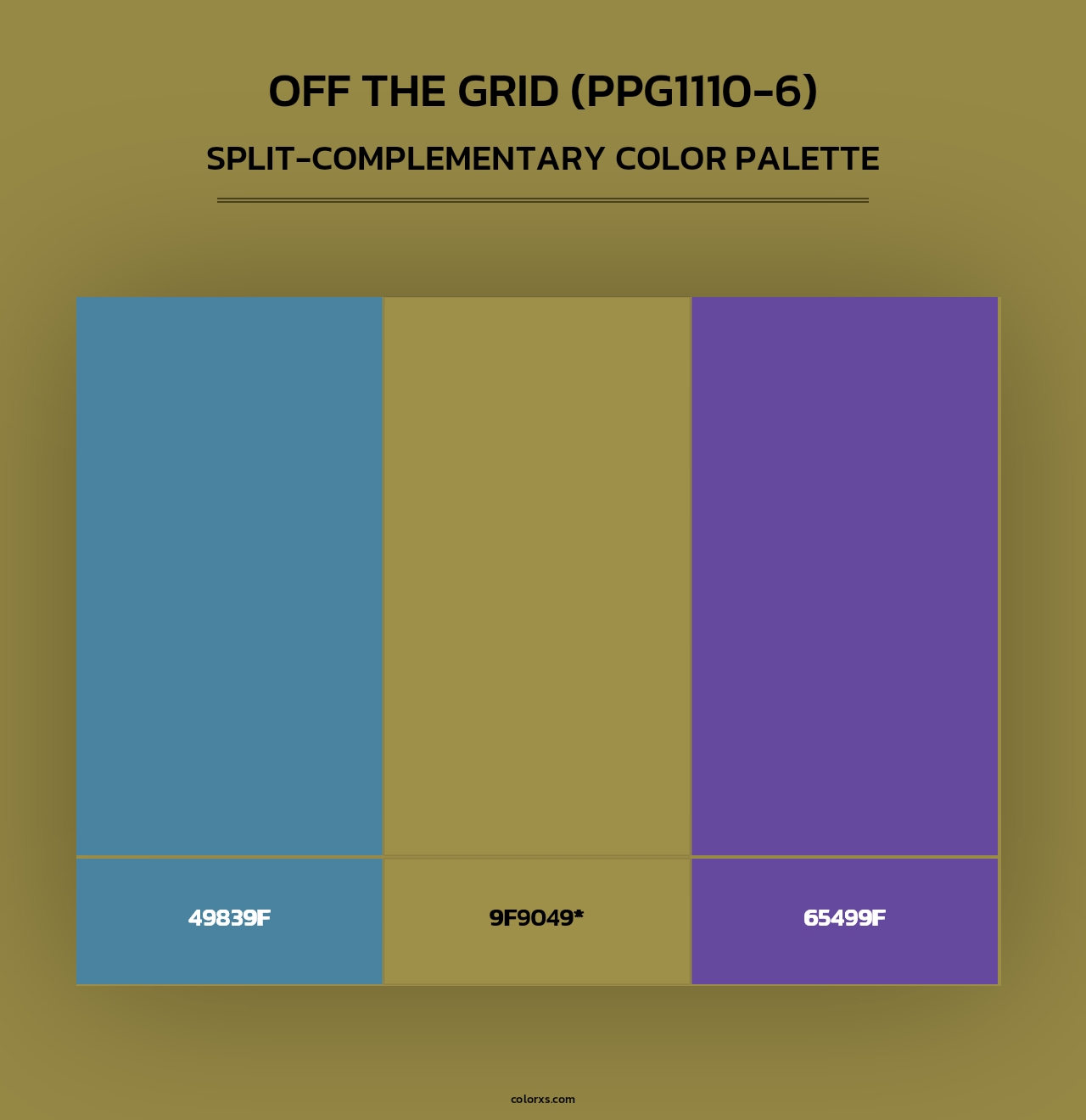 Off The Grid (PPG1110-6) - Split-Complementary Color Palette