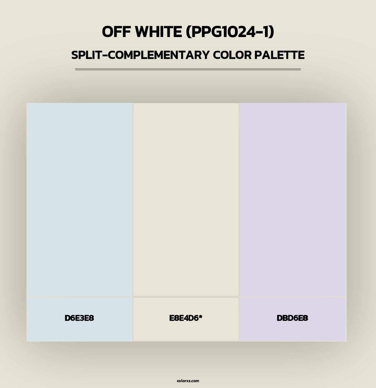 Off White (PPG1024-1) - Split-Complementary Color Palette