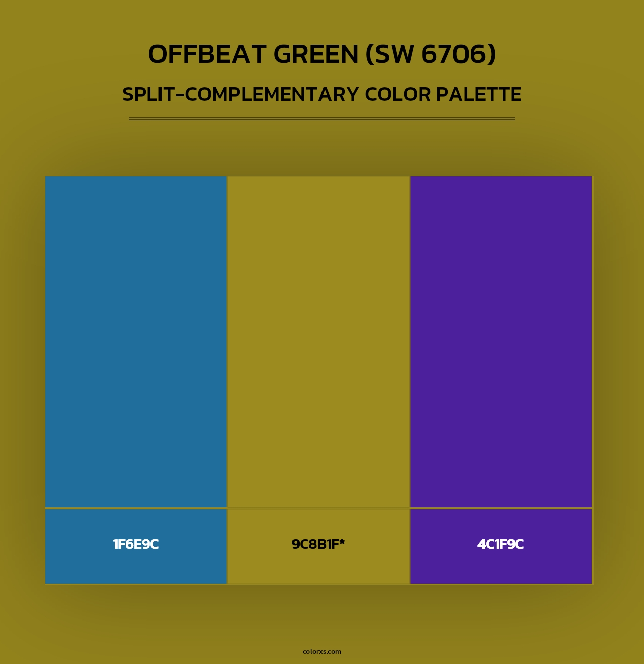 Offbeat Green (SW 6706) - Split-Complementary Color Palette