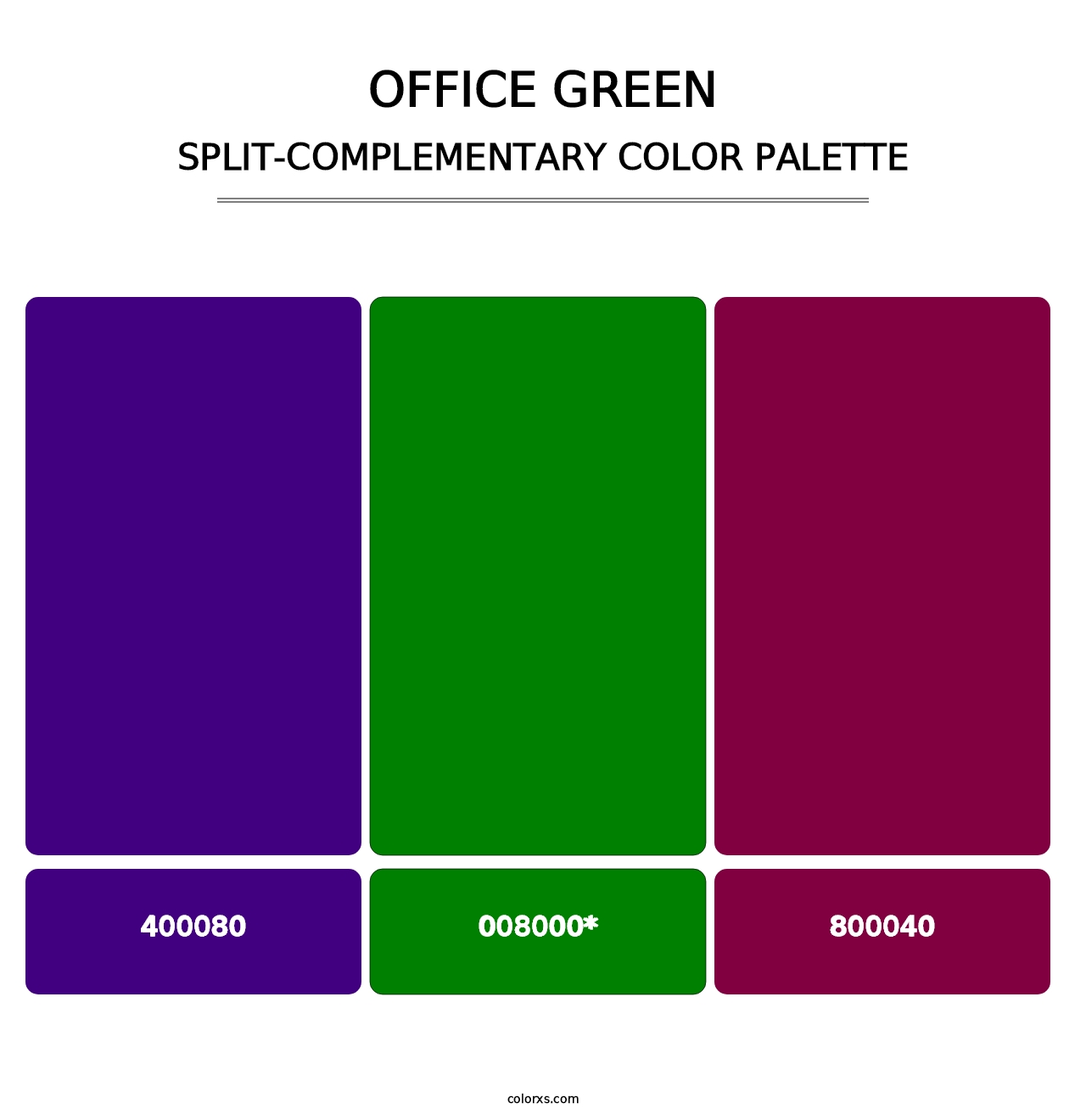 Office Green - Split-Complementary Color Palette