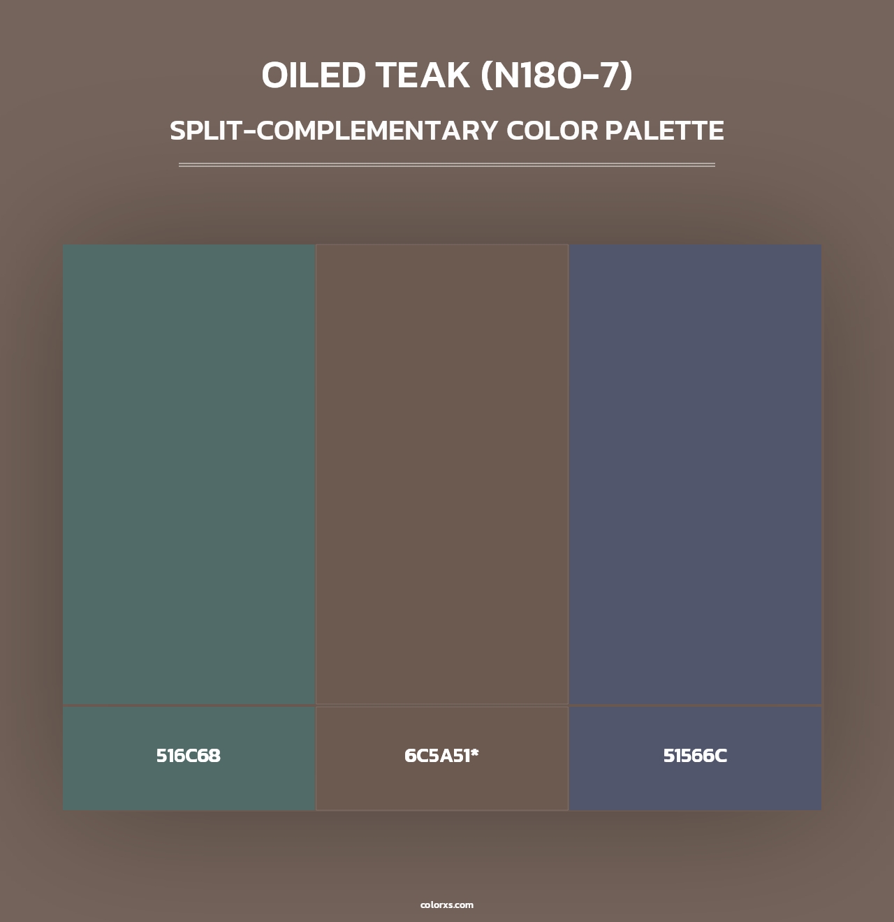 Oiled Teak (N180-7) - Split-Complementary Color Palette