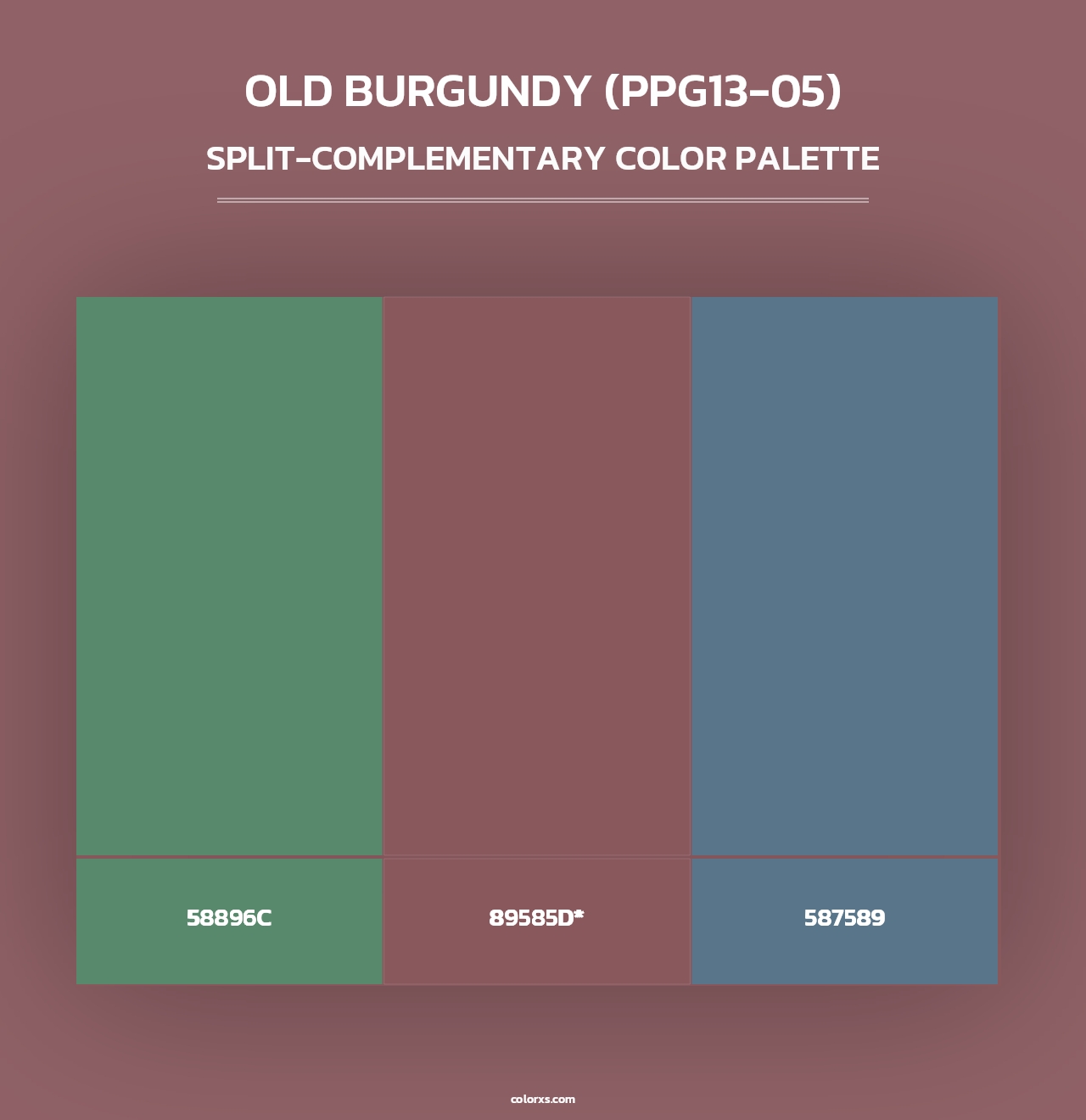 Old Burgundy (PPG13-05) - Split-Complementary Color Palette
