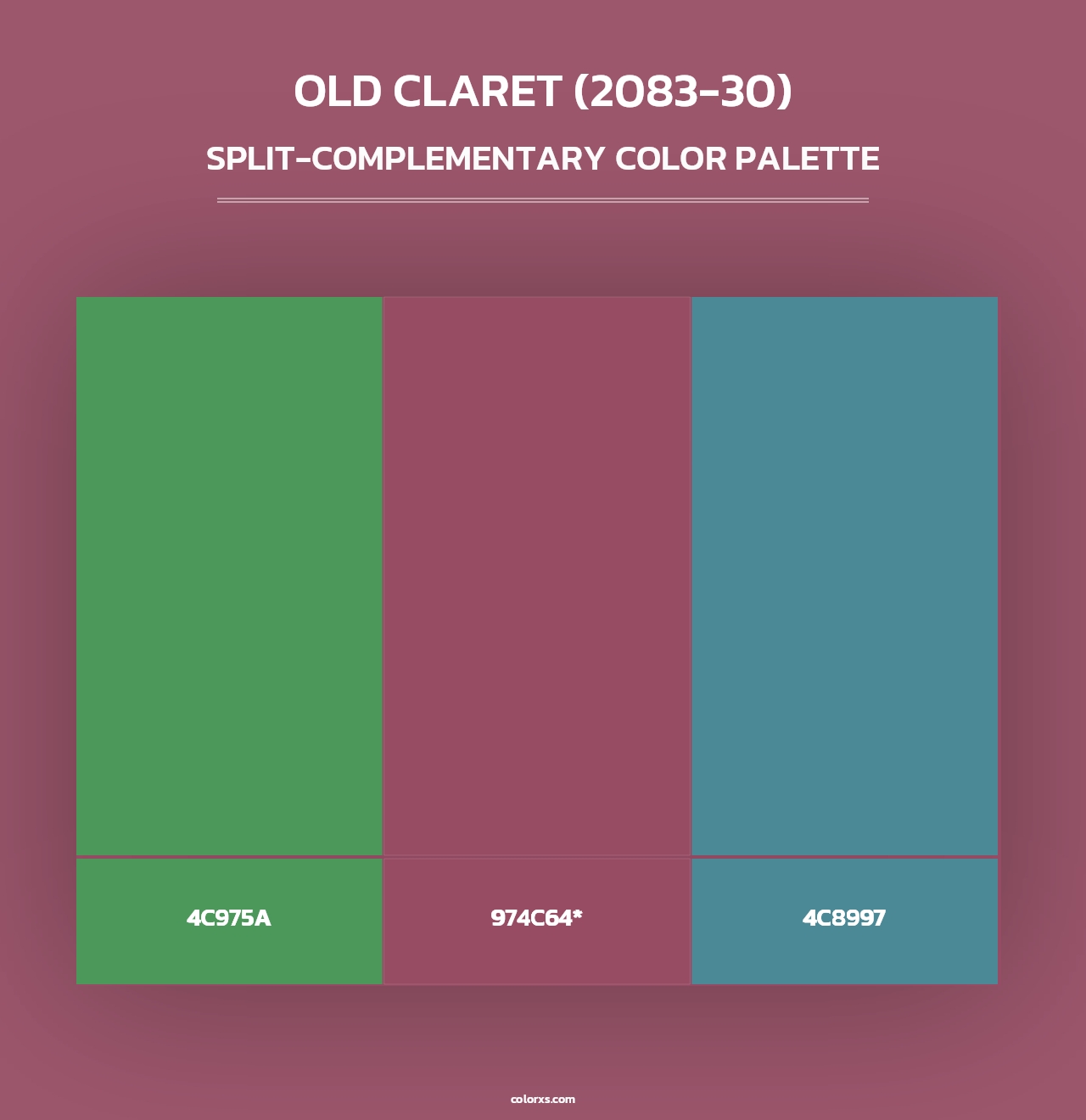 Old Claret (2083-30) - Split-Complementary Color Palette
