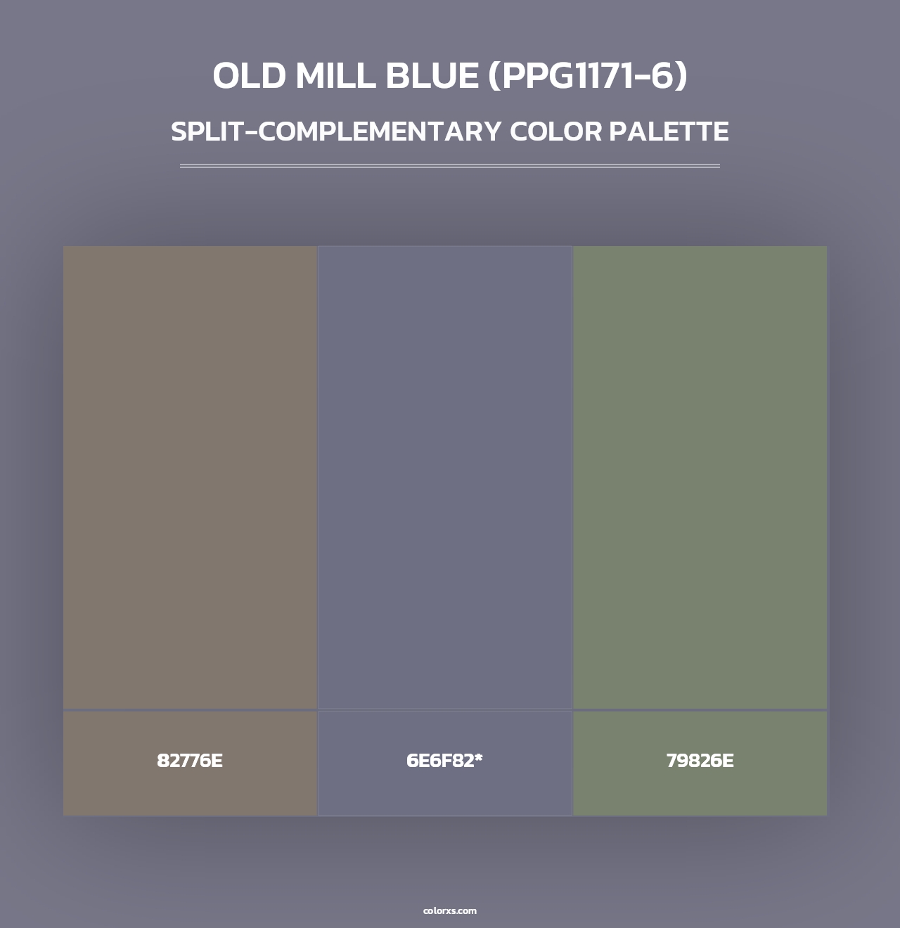 Old Mill Blue (PPG1171-6) - Split-Complementary Color Palette