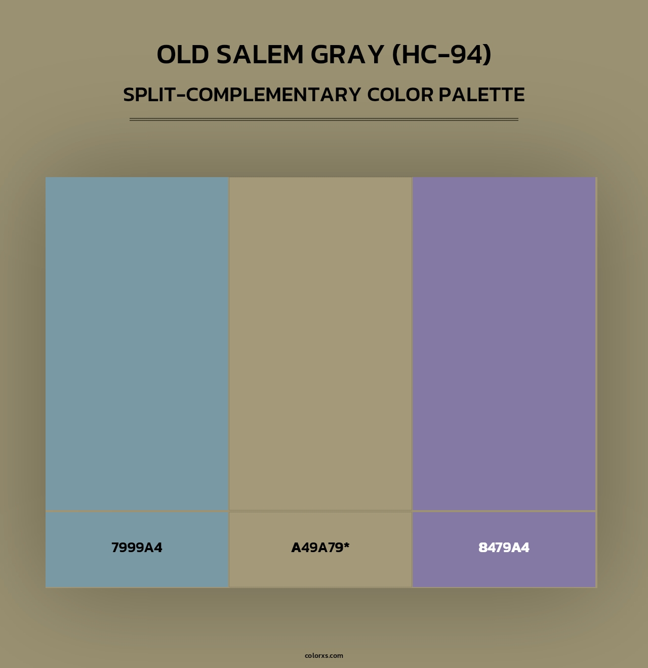 Old Salem Gray (HC-94) - Split-Complementary Color Palette