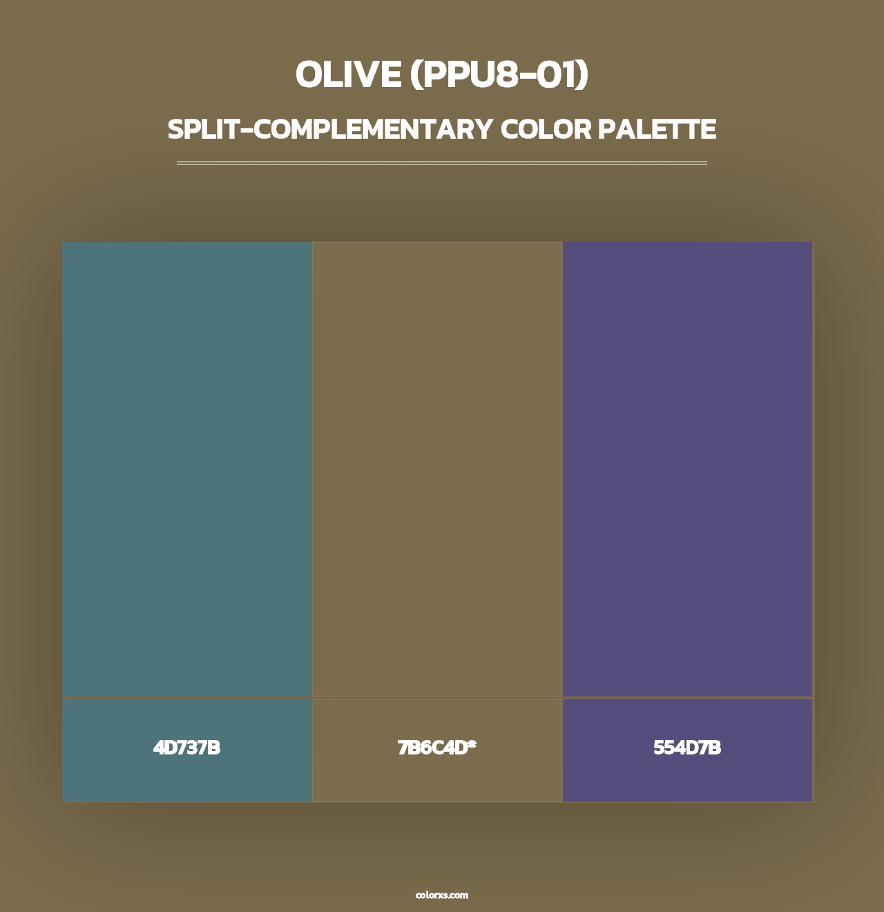 Olive (PPU8-01) - Split-Complementary Color Palette