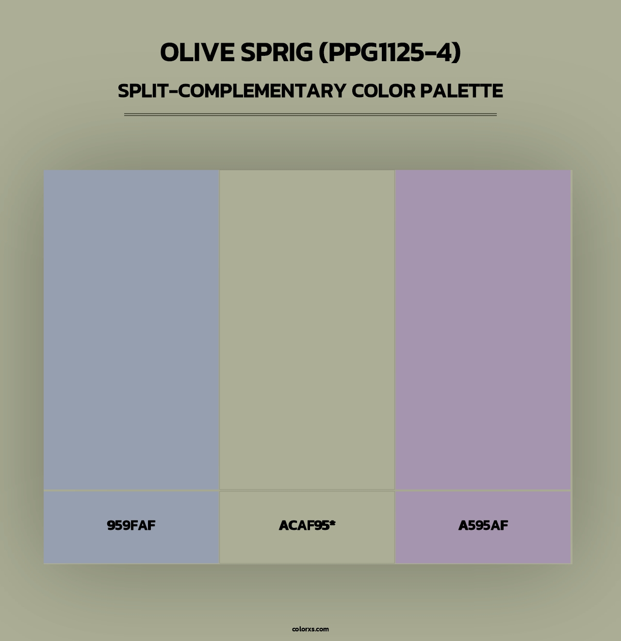 Olive Sprig (PPG1125-4) - Split-Complementary Color Palette