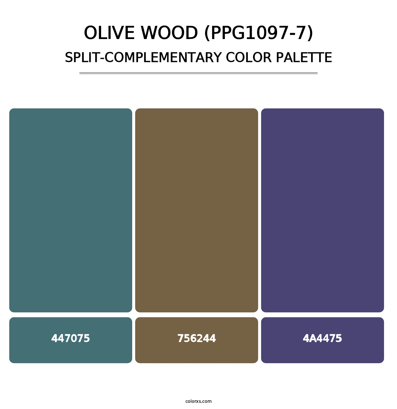 Olive Wood (PPG1097-7) - Split-Complementary Color Palette