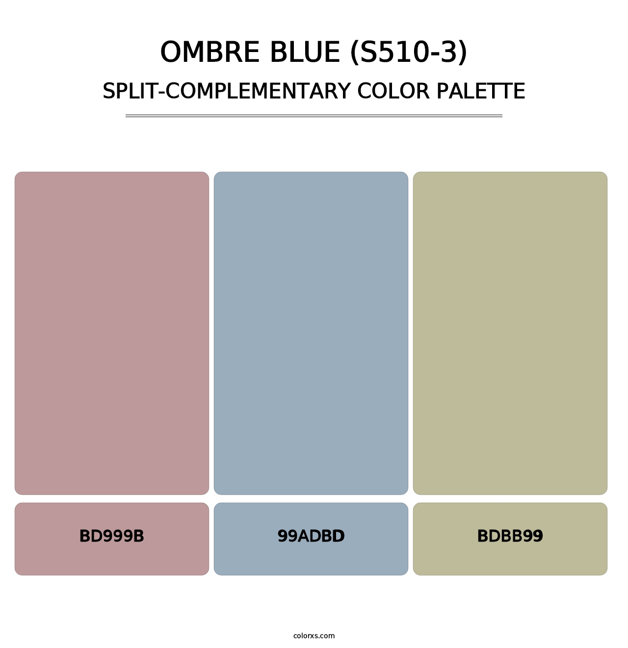 Ombre Blue (S510-3) - Split-Complementary Color Palette