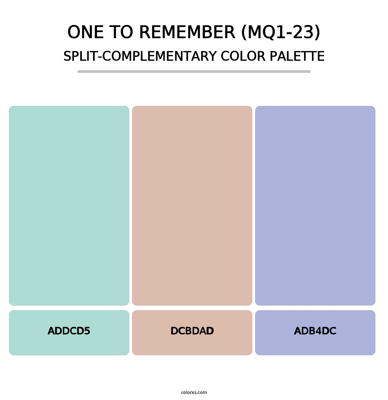 One To Remember (MQ1-23) - Split-Complementary Color Palette