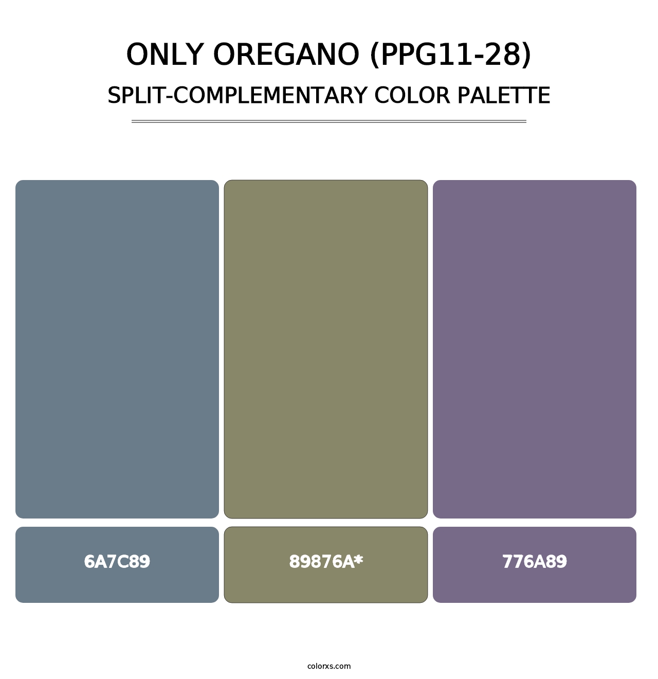 Only Oregano (PPG11-28) - Split-Complementary Color Palette