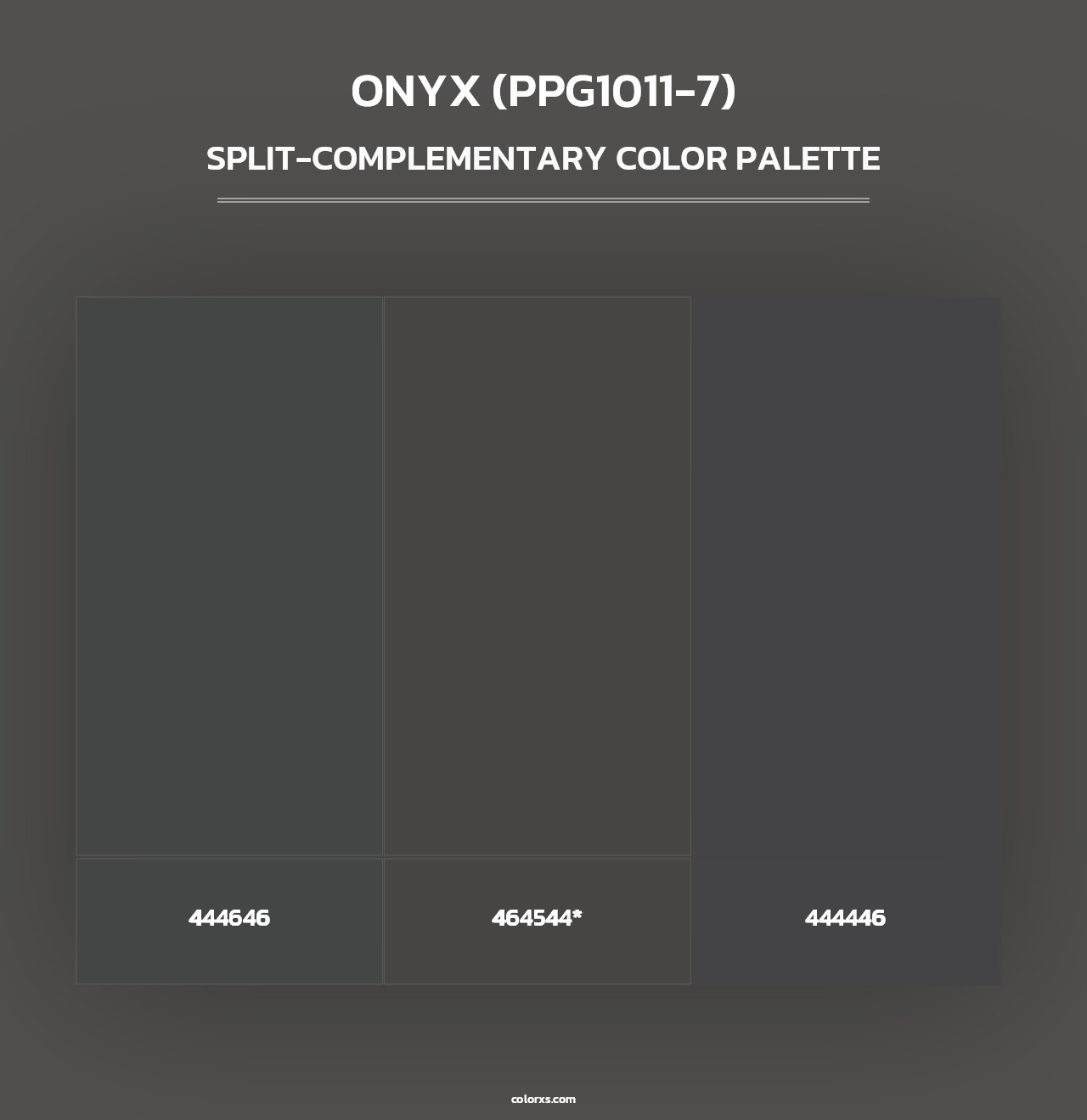 Onyx (PPG1011-7) - Split-Complementary Color Palette