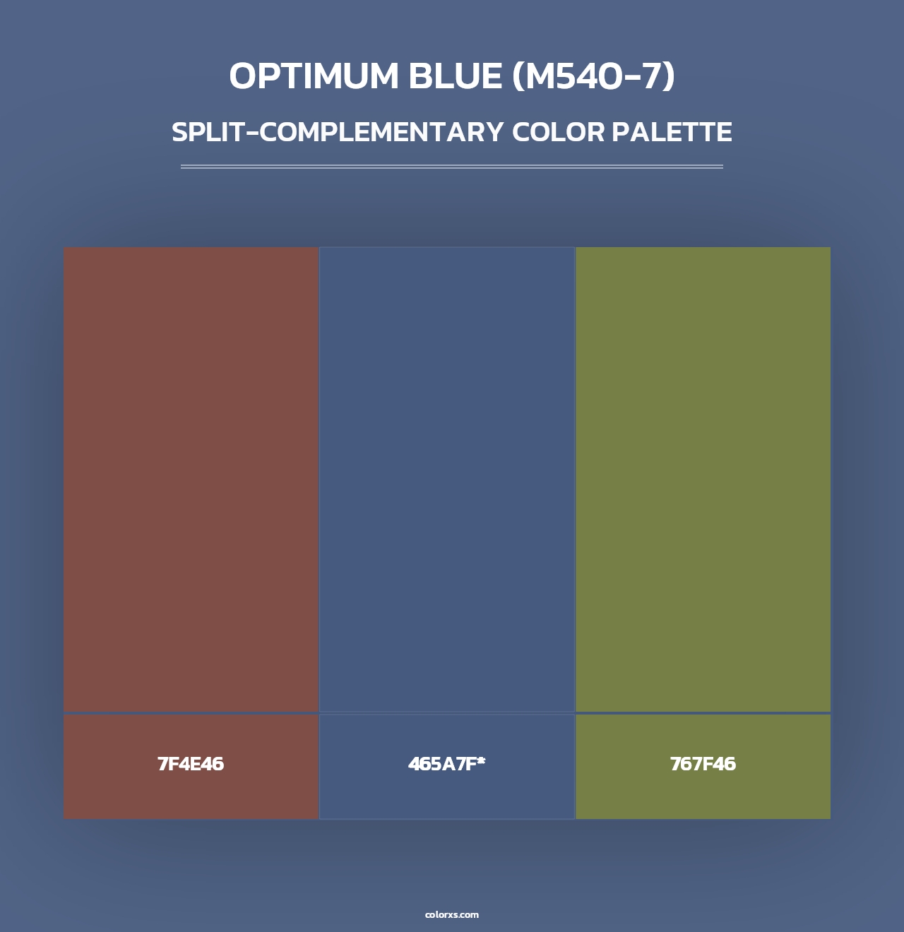 Optimum Blue (M540-7) - Split-Complementary Color Palette
