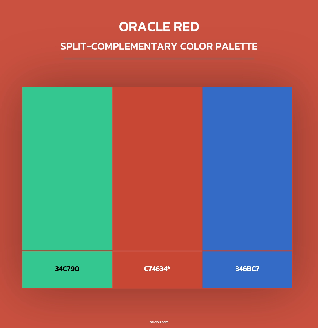 Oracle Red - Split-Complementary Color Palette