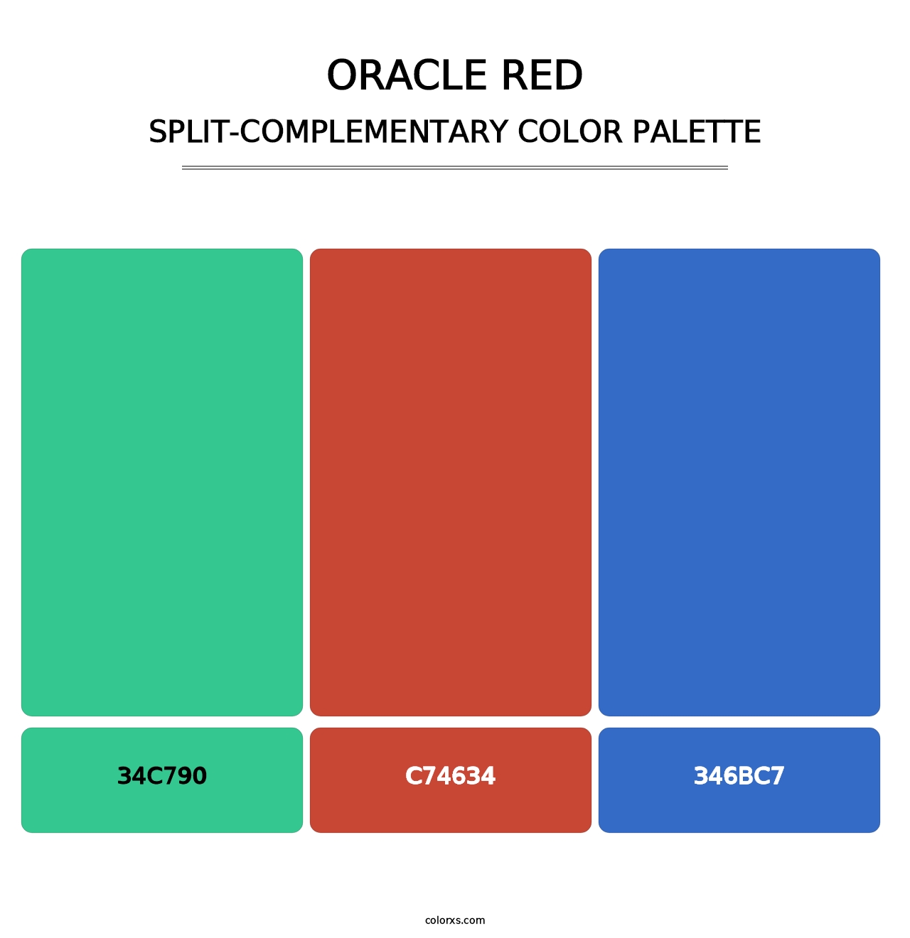 Oracle Red - Split-Complementary Color Palette
