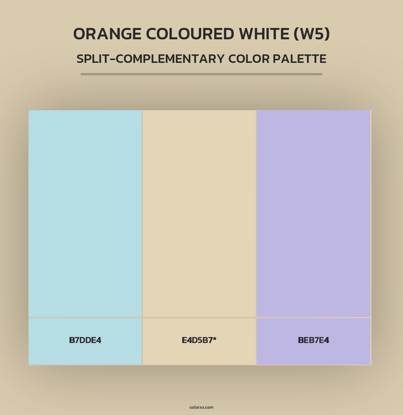 Orange Coloured White (W5) - Split-Complementary Color Palette