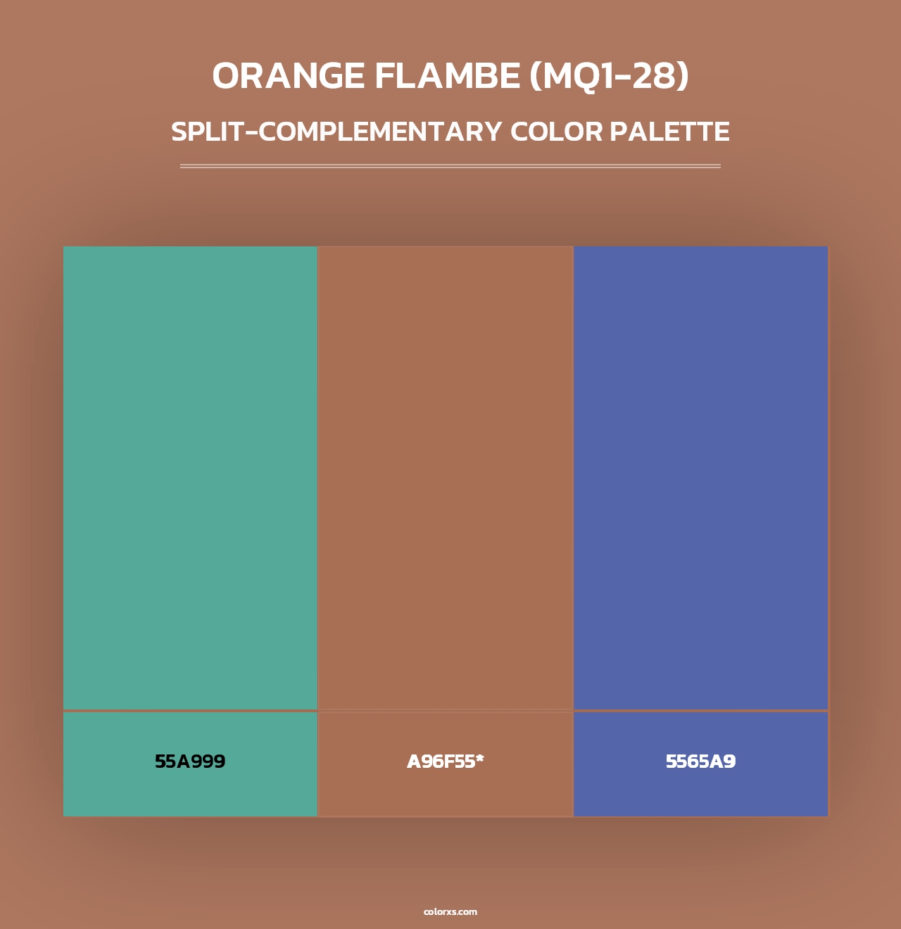 Orange Flambe (MQ1-28) - Split-Complementary Color Palette