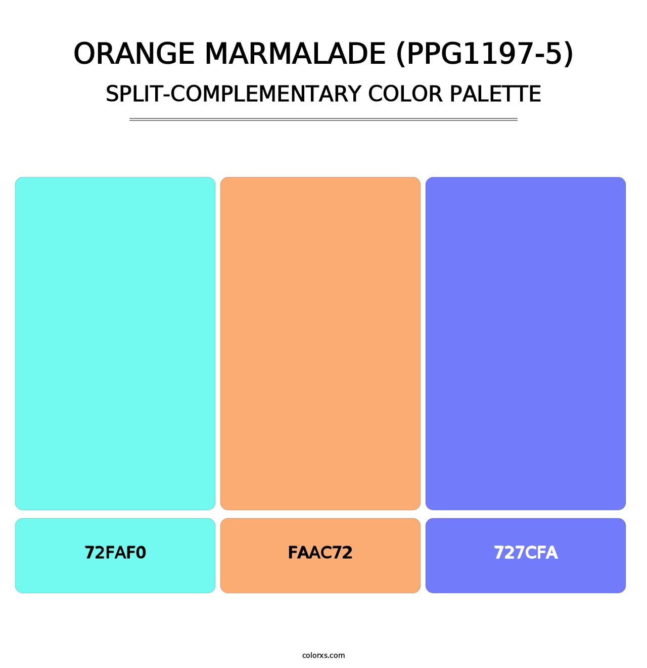 Orange Marmalade (PPG1197-5) - Split-Complementary Color Palette