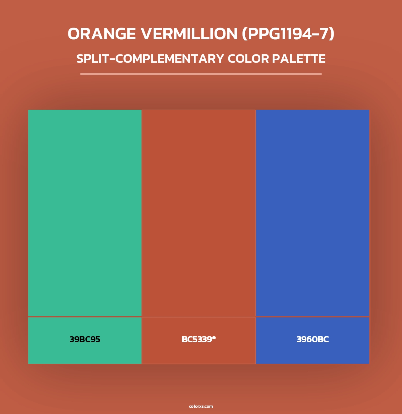 Orange Vermillion (PPG1194-7) - Split-Complementary Color Palette