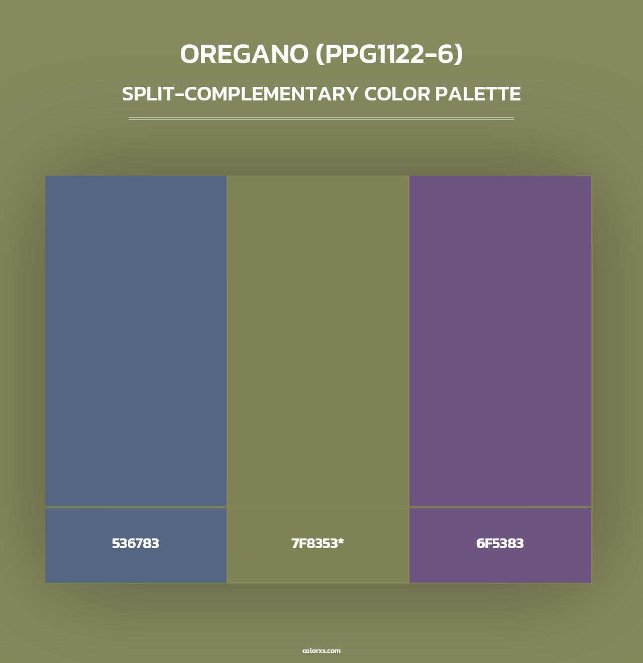 Oregano (PPG1122-6) - Split-Complementary Color Palette