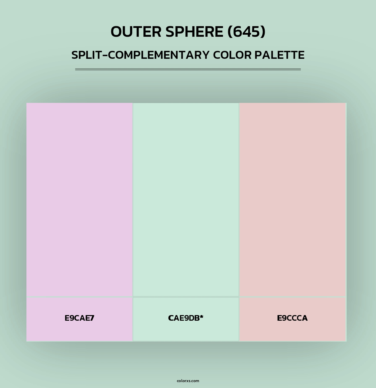Outer Sphere (645) - Split-Complementary Color Palette