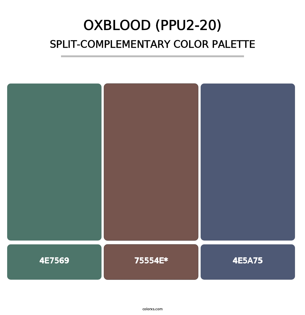 Oxblood (PPU2-20) - Split-Complementary Color Palette