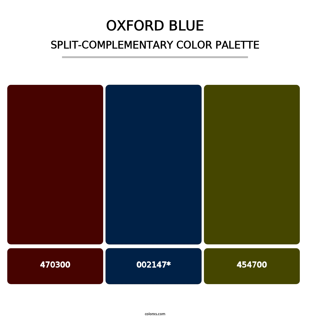 Oxford Blue - Split-Complementary Color Palette