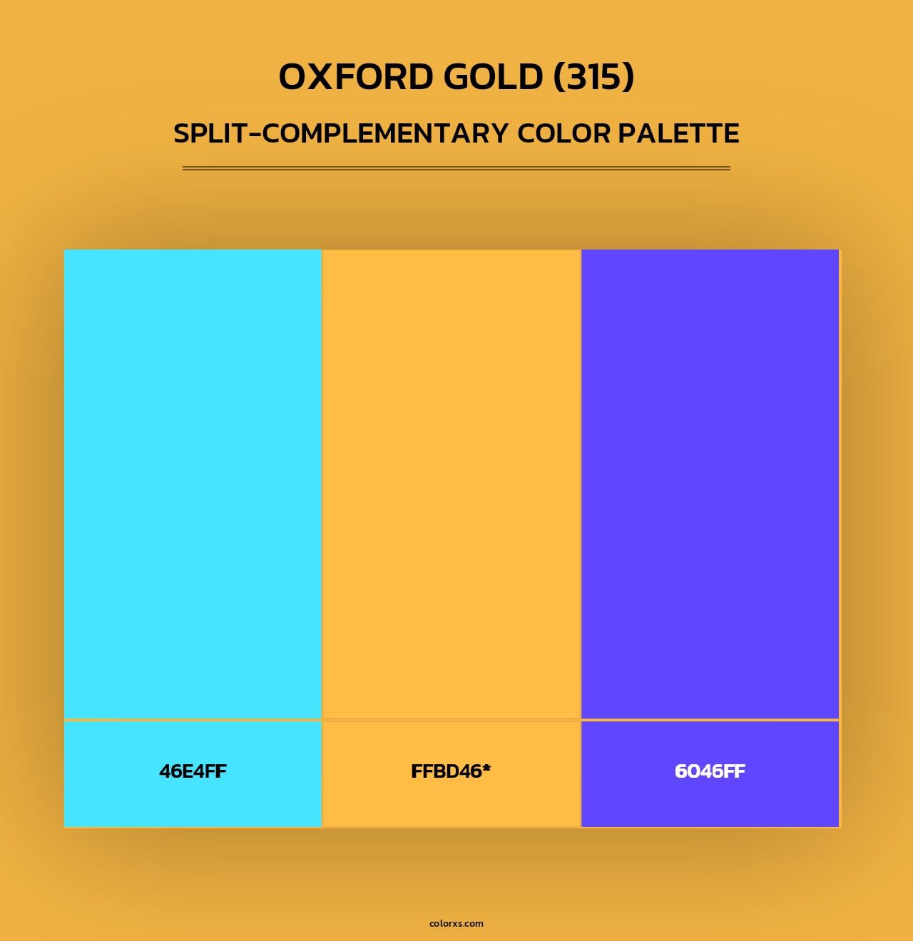 Oxford Gold (315) - Split-Complementary Color Palette