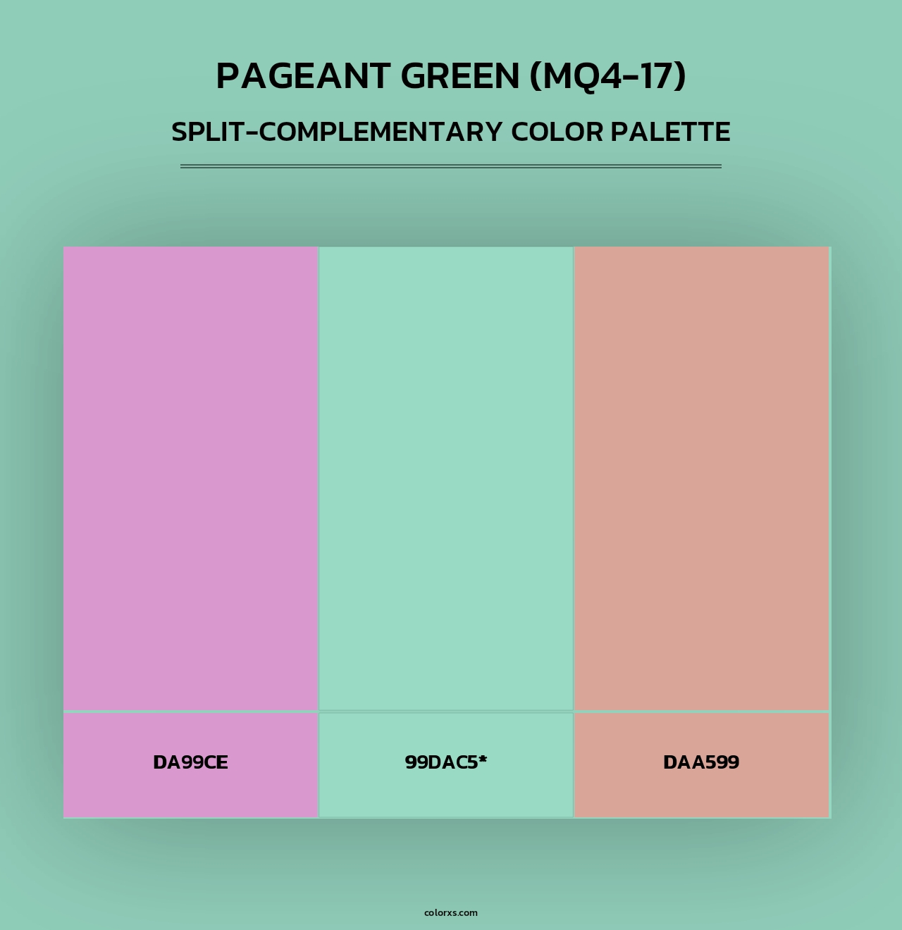 Pageant Green (MQ4-17) - Split-Complementary Color Palette
