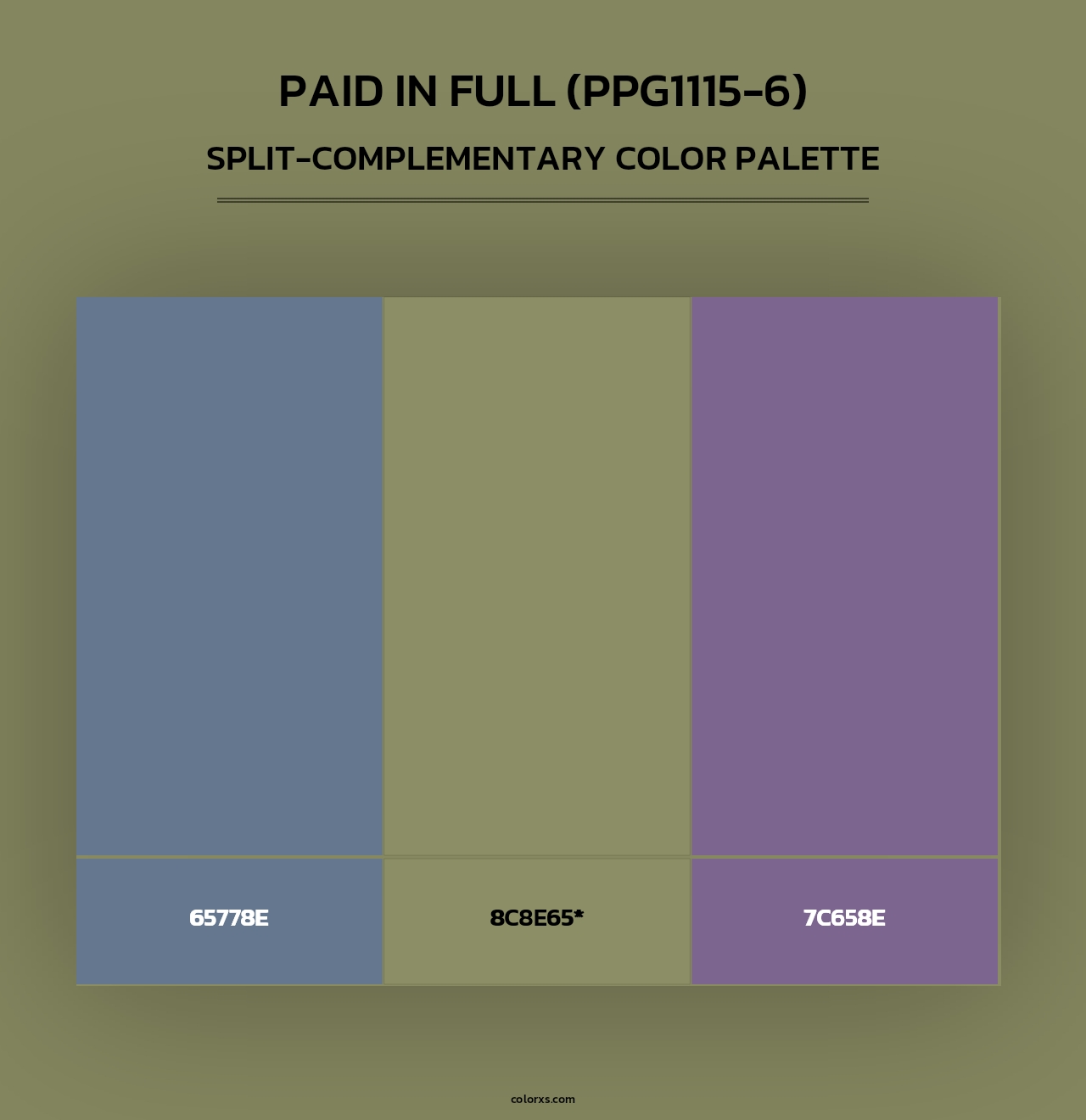 Paid In Full (PPG1115-6) - Split-Complementary Color Palette