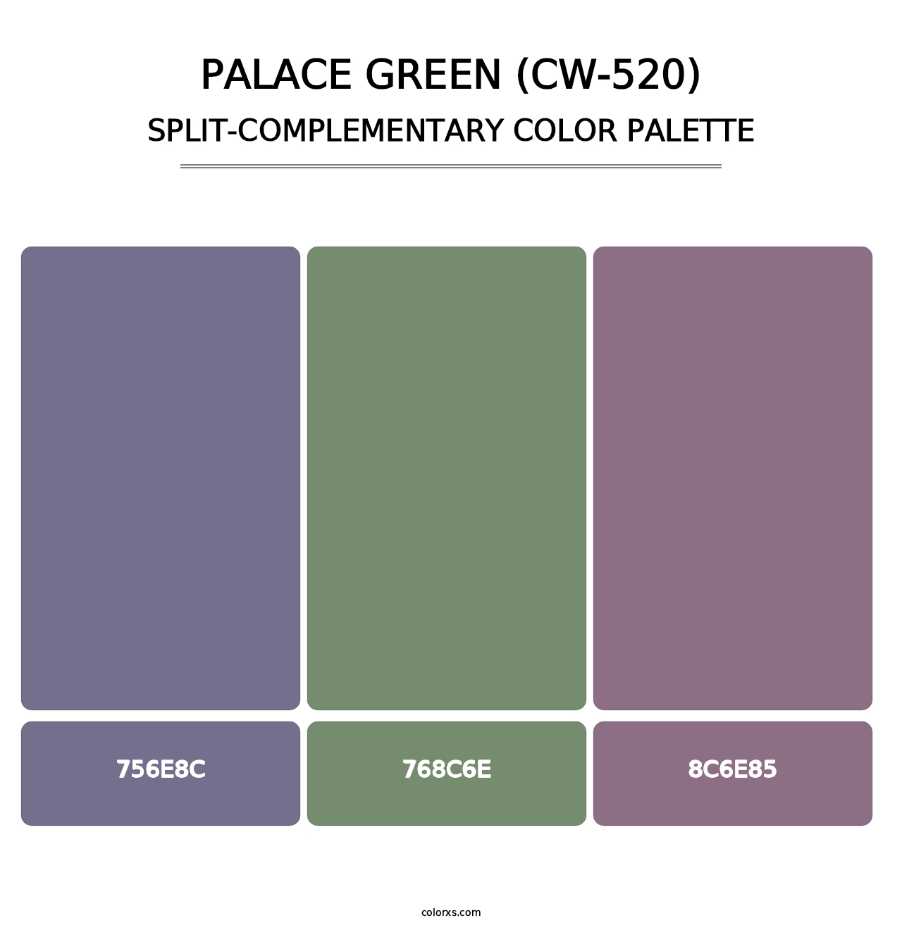 Palace Green (CW-520) - Split-Complementary Color Palette