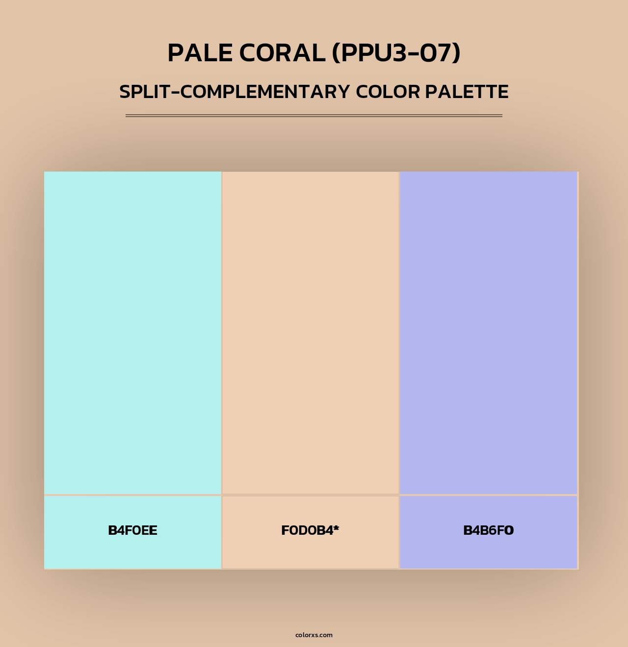 Pale Coral (PPU3-07) - Split-Complementary Color Palette