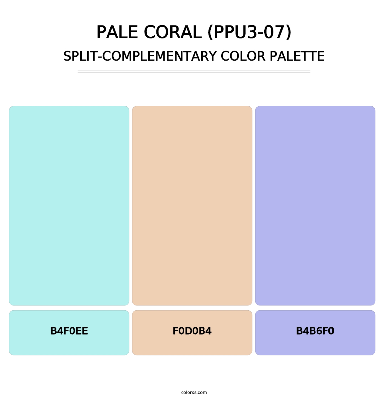 Pale Coral (PPU3-07) - Split-Complementary Color Palette