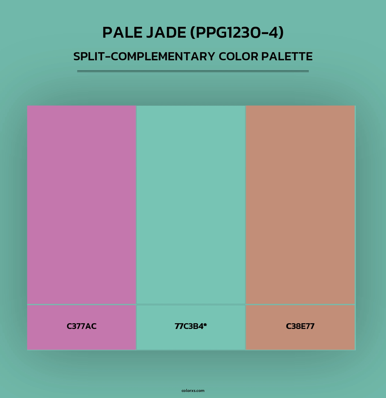 Pale Jade (PPG1230-4) - Split-Complementary Color Palette