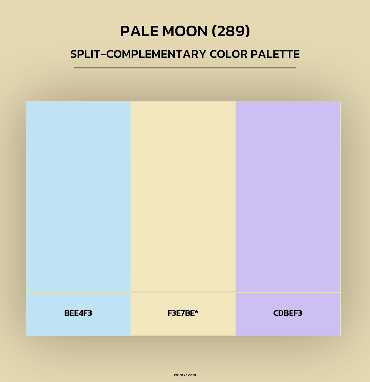 Pale Moon (289) - Split-Complementary Color Palette