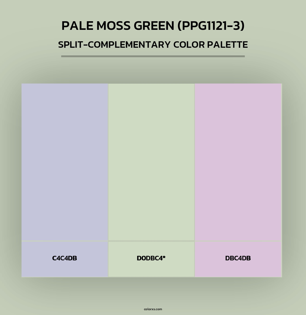 Pale Moss Green (PPG1121-3) - Split-Complementary Color Palette