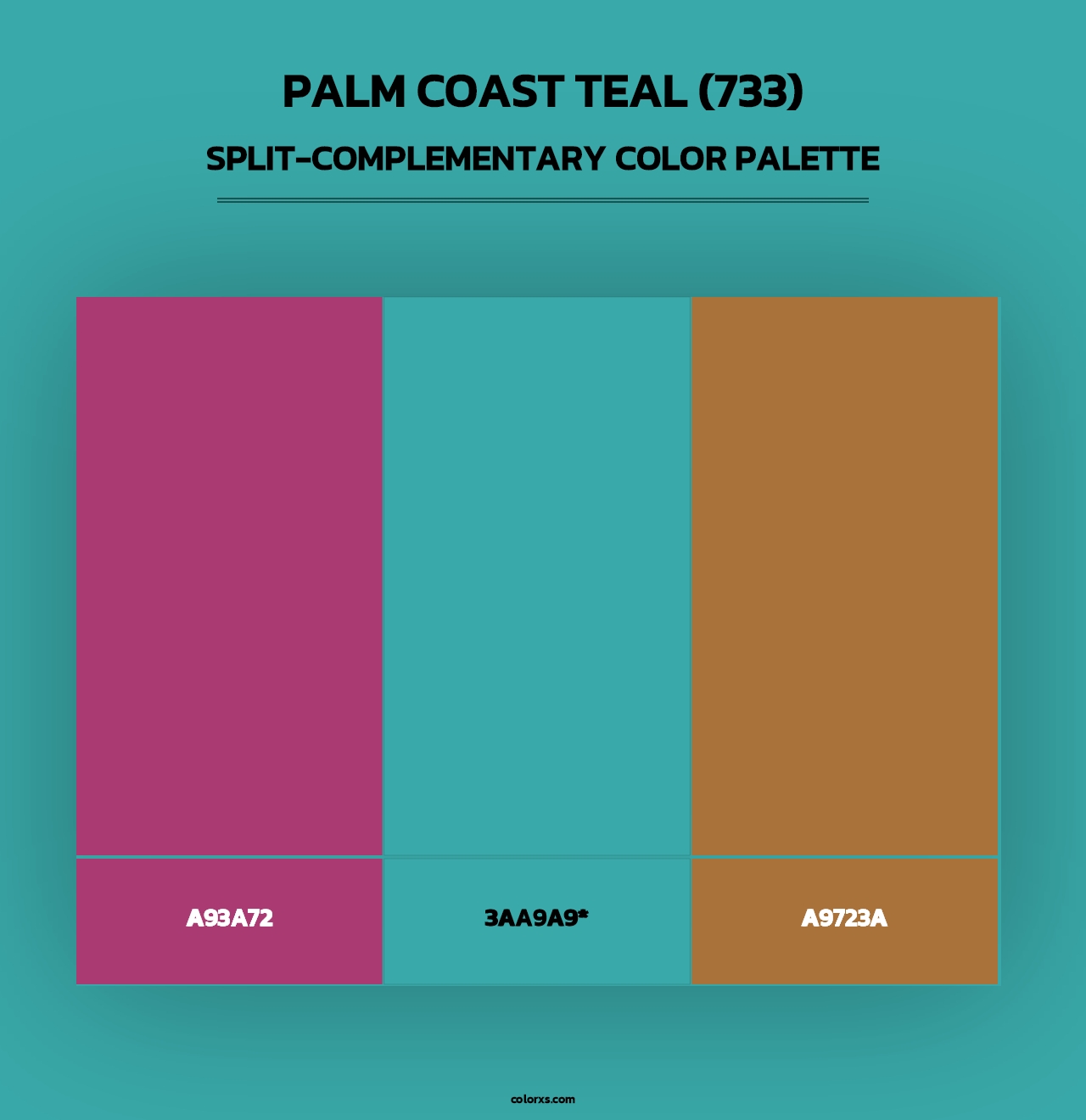 Palm Coast Teal (733) - Split-Complementary Color Palette