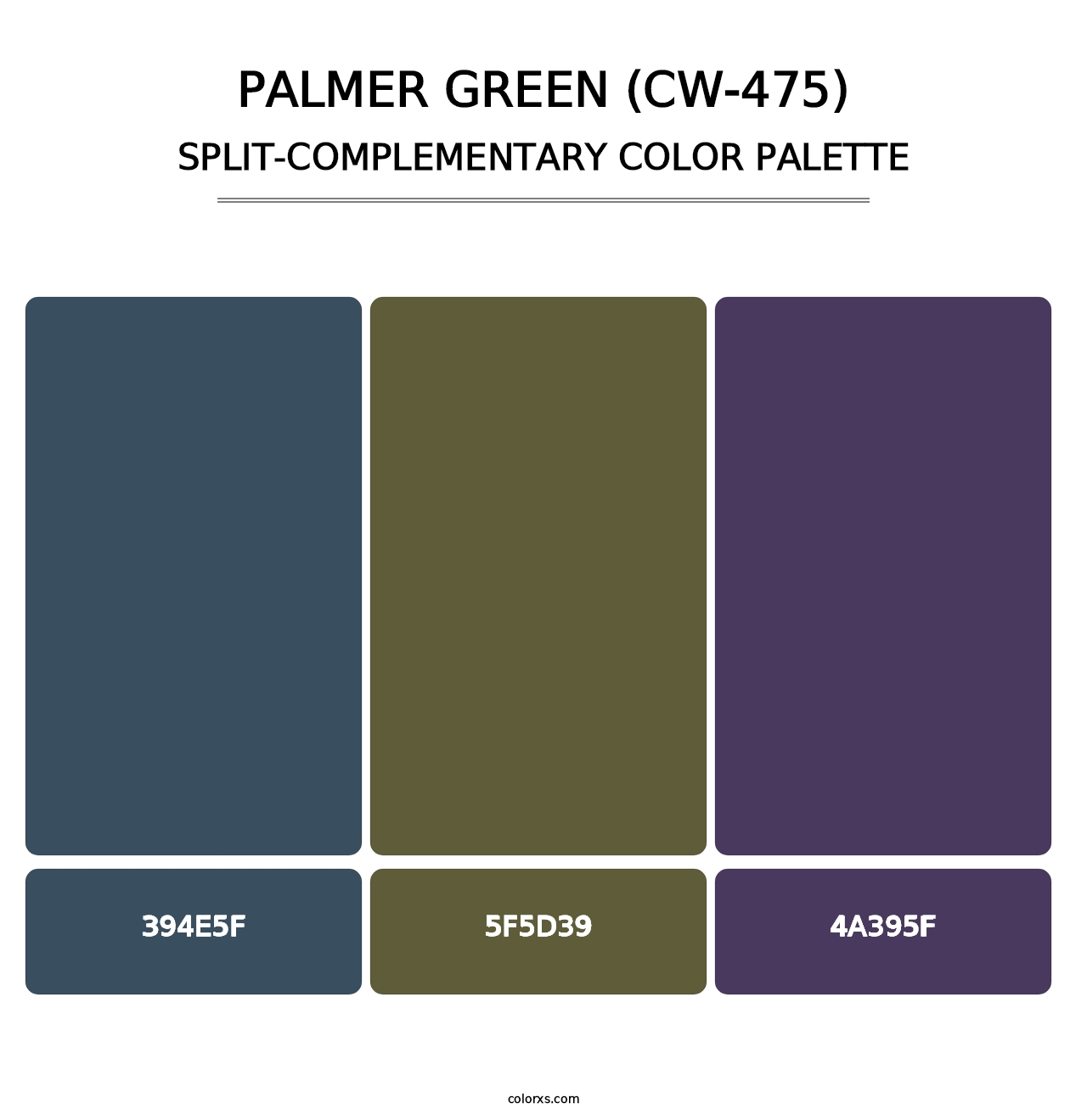 Palmer Green (CW-475) - Split-Complementary Color Palette