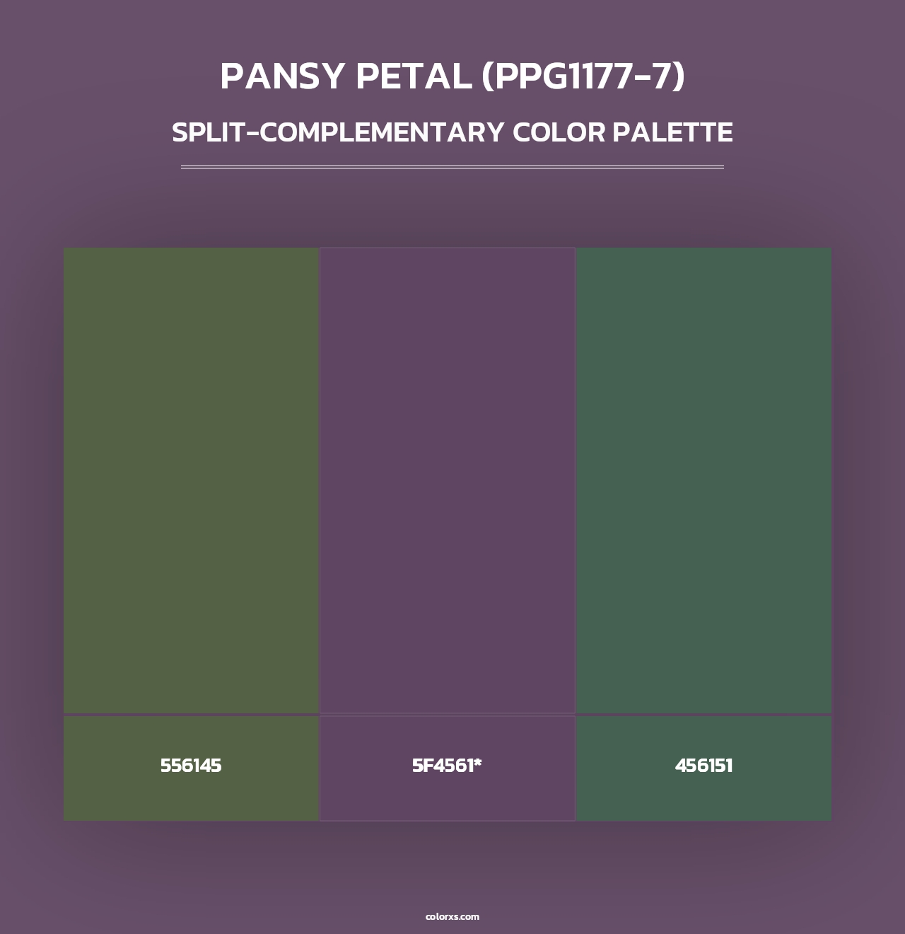 Pansy Petal (PPG1177-7) - Split-Complementary Color Palette