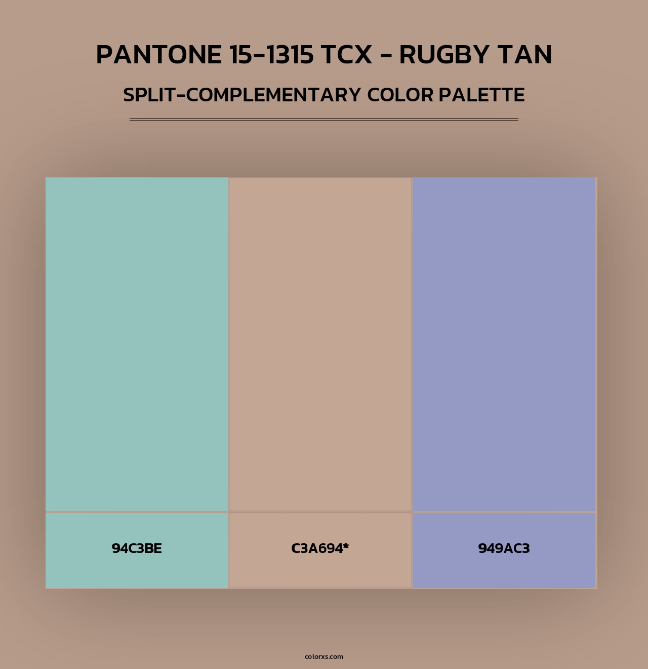 PANTONE 15-1315 TCX - Rugby Tan - Split-Complementary Color Palette