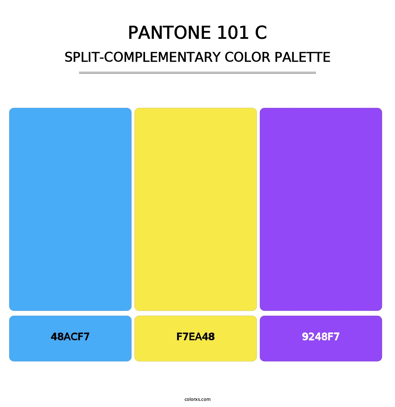 PANTONE 101 C - Split-Complementary Color Palette