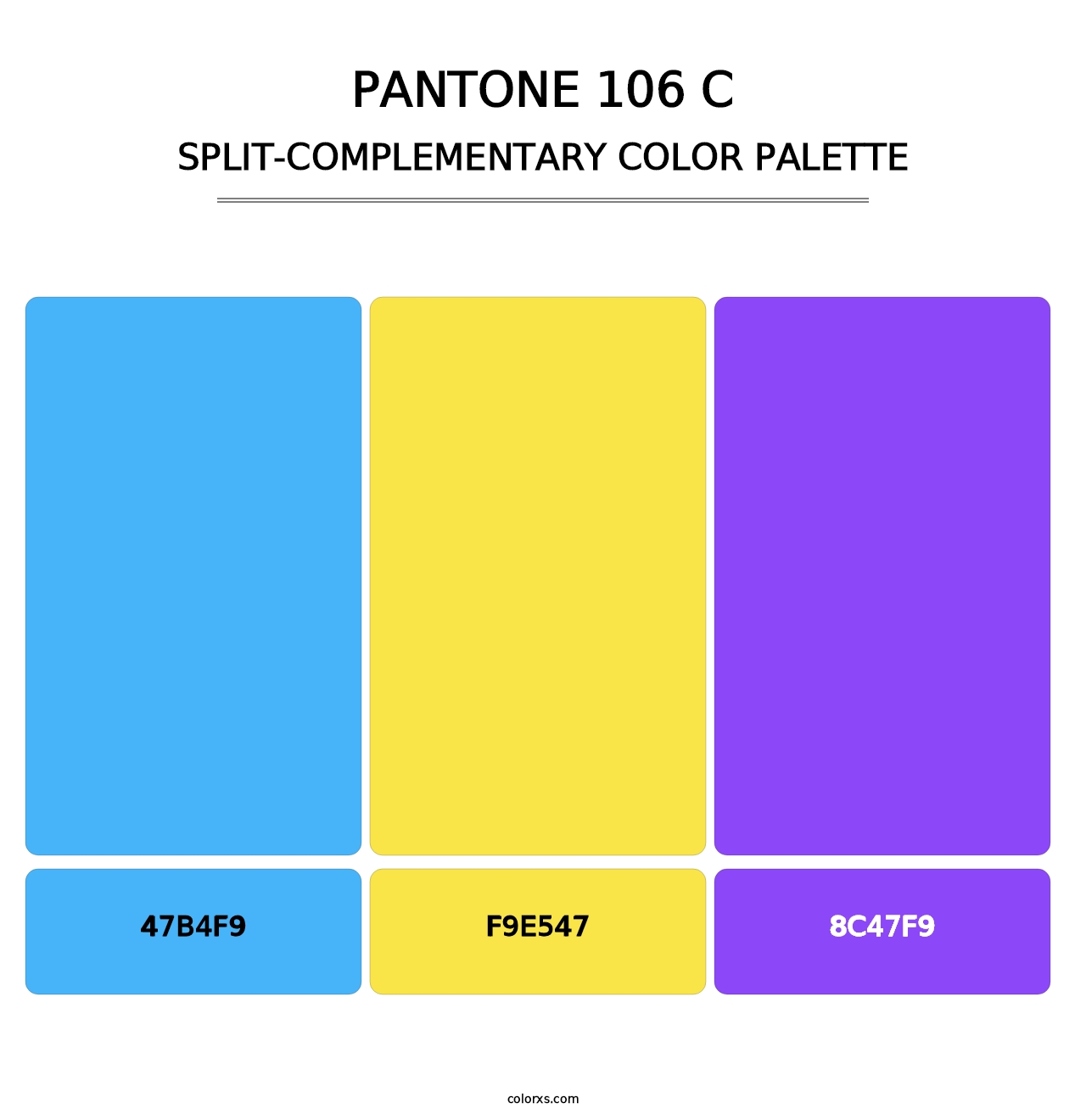 PANTONE 106 C - Split-Complementary Color Palette