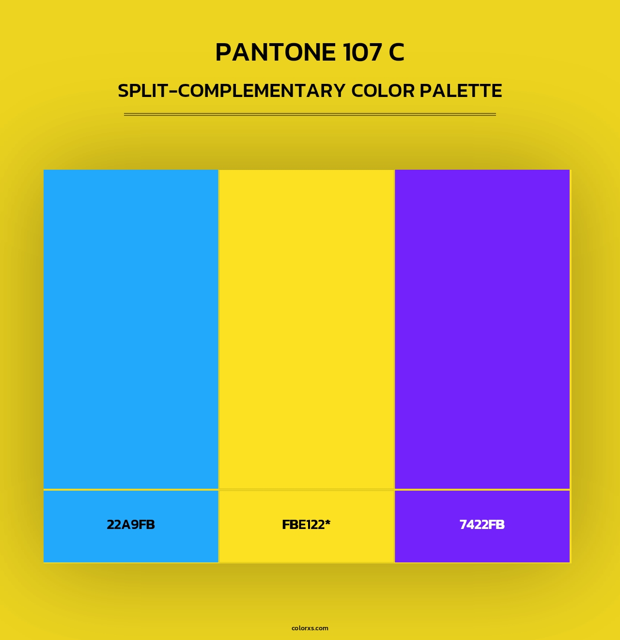 PANTONE 107 C - Split-Complementary Color Palette