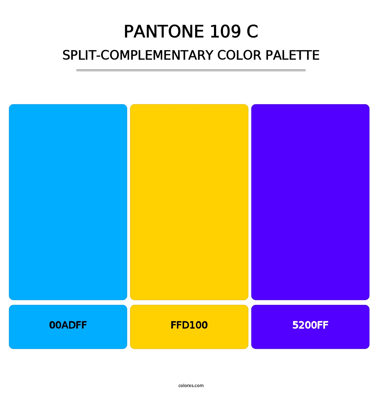 PANTONE 109 C - Split-Complementary Color Palette