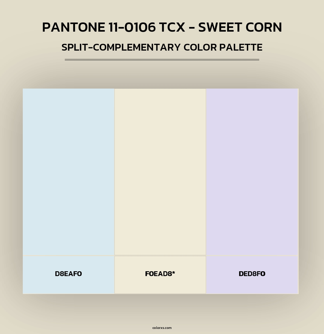 PANTONE 11-0106 TCX - Sweet Corn - Split-Complementary Color Palette