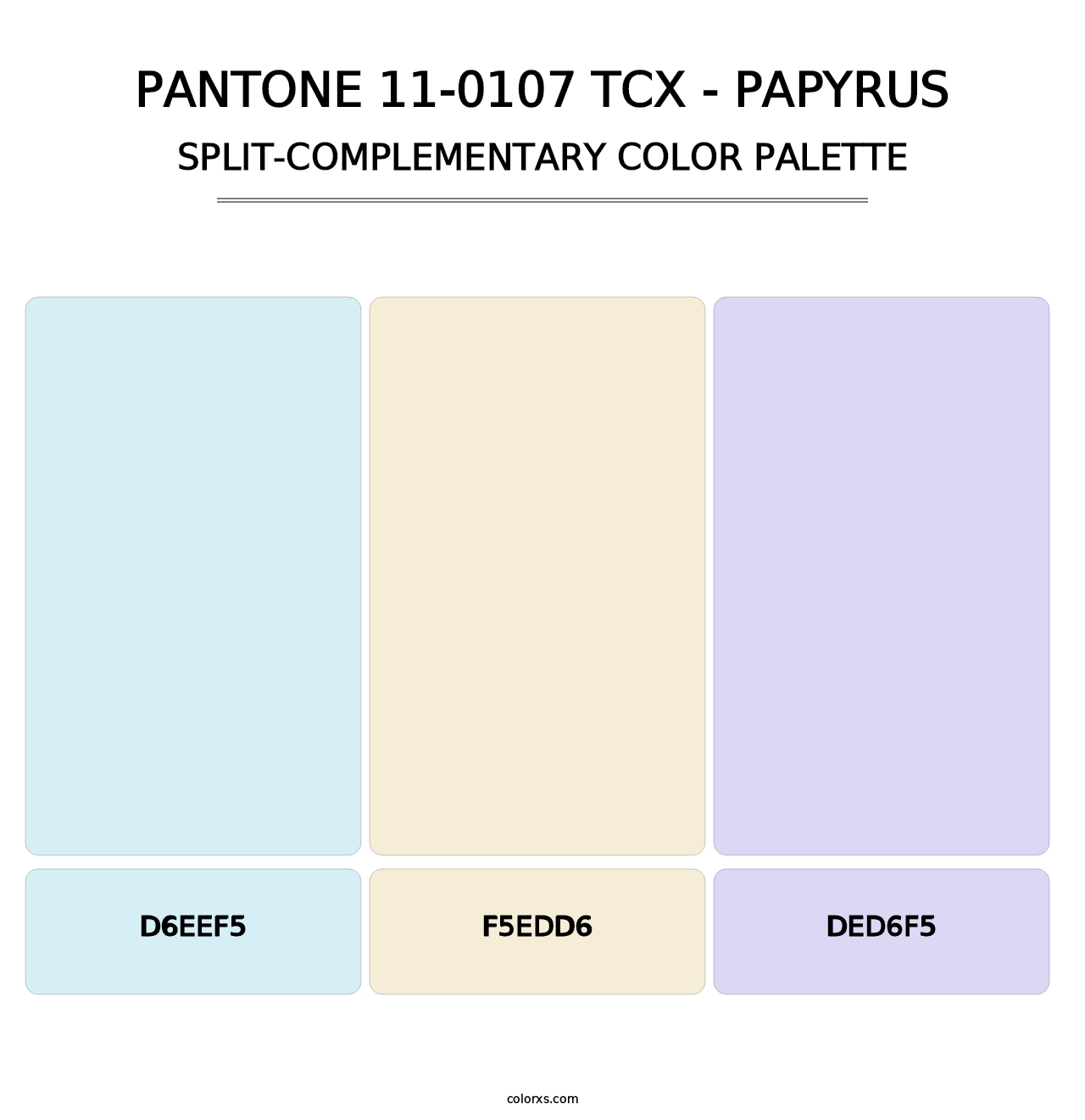 PANTONE 11-0107 TCX - Papyrus - Split-Complementary Color Palette